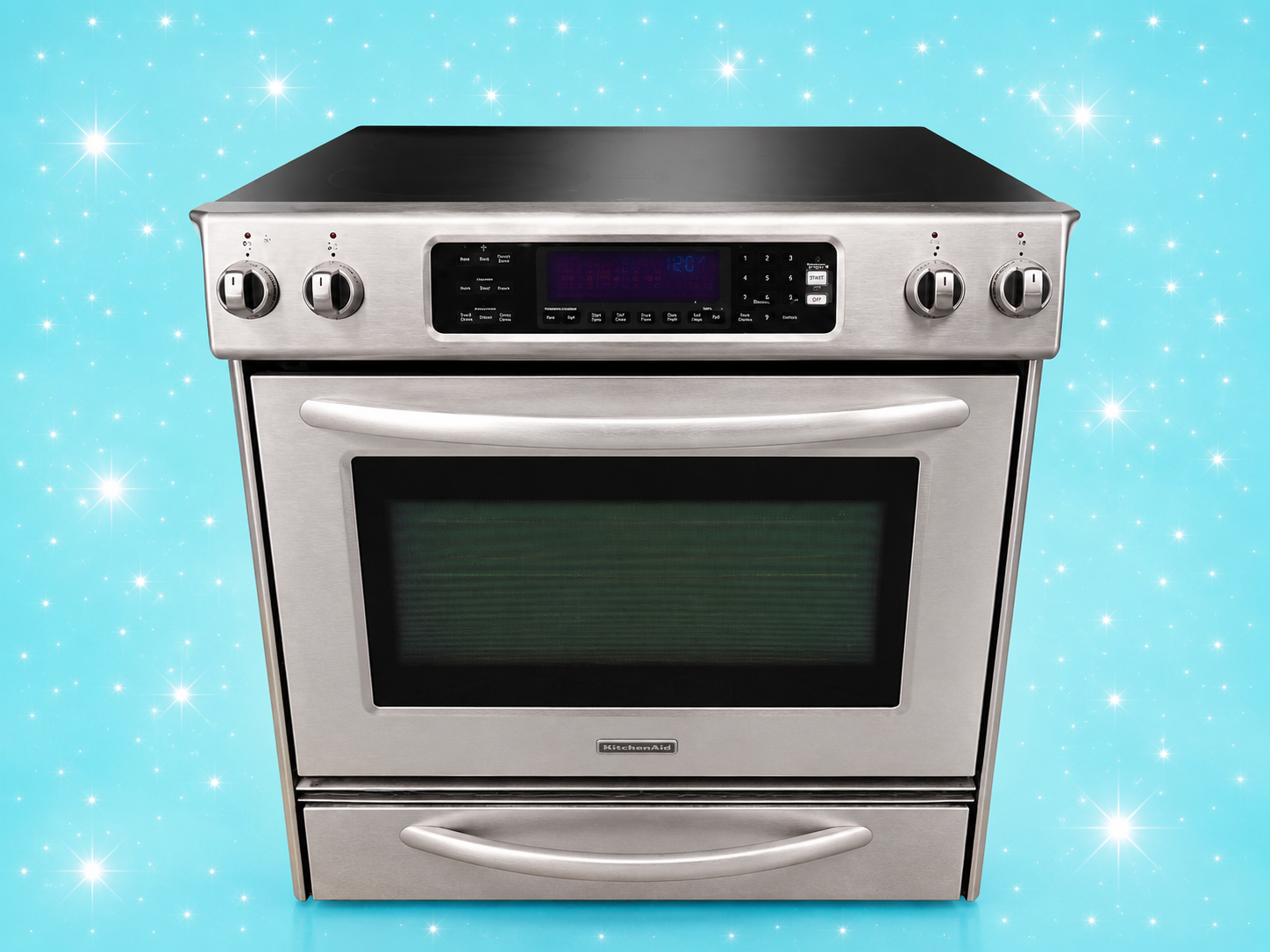 KitchenAid Stainless Steel Slide-In Electric Range with Ceramic Glass Cooktop USED
