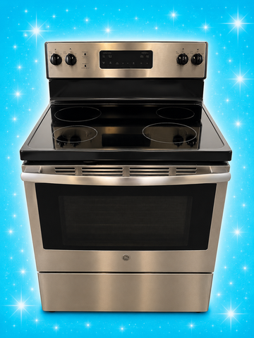 GE Stainless Steel Glass Top Electric Range – Smooth Cooktop Stove