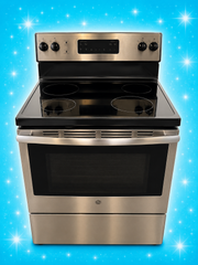 GE Stainless Steel Glass Top Electric Range – Smooth Cooktop Stove