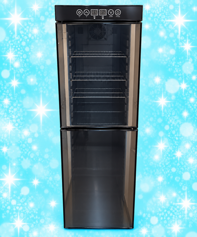 Black Glass Door Wine Cooler / Wine Refrigerator with Digital Temperature Control – Used