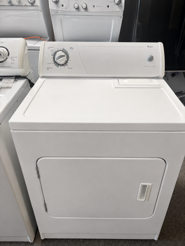 Whirlpool White Dryer – Space Saving Design for Narrow Laundry Areas