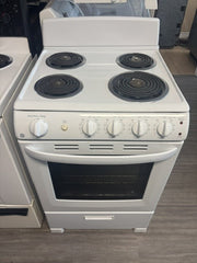 GE White Electric Coil Top Range – 4 Burner – Used