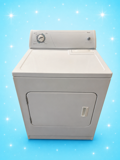 Whirlpool White Dryer – Space Saving Design for Narrow Laundry Areas Flat back