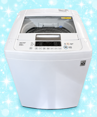 LG White Top Load Washer with Glass Lid & Direct Drive – Fully Tested