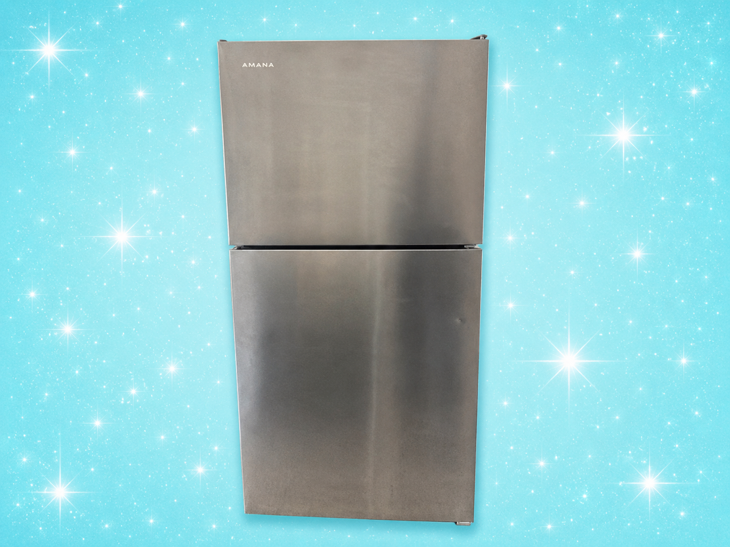 Amana Stainless Steel Top Freezer Refrigerator – Apartment Size – Compact & Energy Efficient