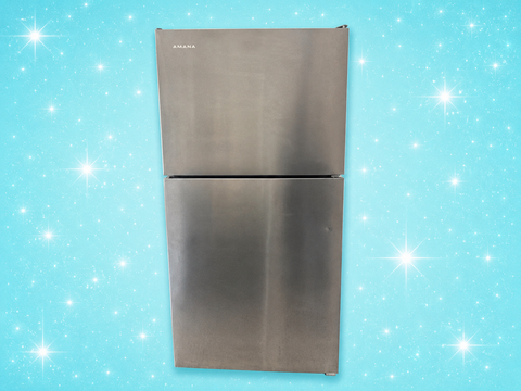 Amana Stainless Steel Top Freezer Refrigerator – Apartment Size – Compact & Energy Efficient