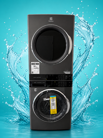 Electrolux LuxCare Luxury Washer & Dryer Stack Laundry Center – New Condition – Titanium Finish