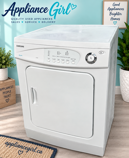 Samsung White Compact Apartment-Size Dryer – 24" – Used