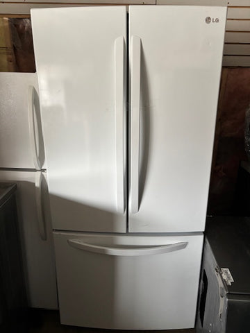 LG Fridge French Door White Refrigerator 33 inches – Clean & Reliable Used