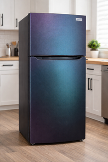 SALE!    Frigidaire Top Freezer Refrigerator – Custom Purple/Blue Chameleon Vinyl Wrap