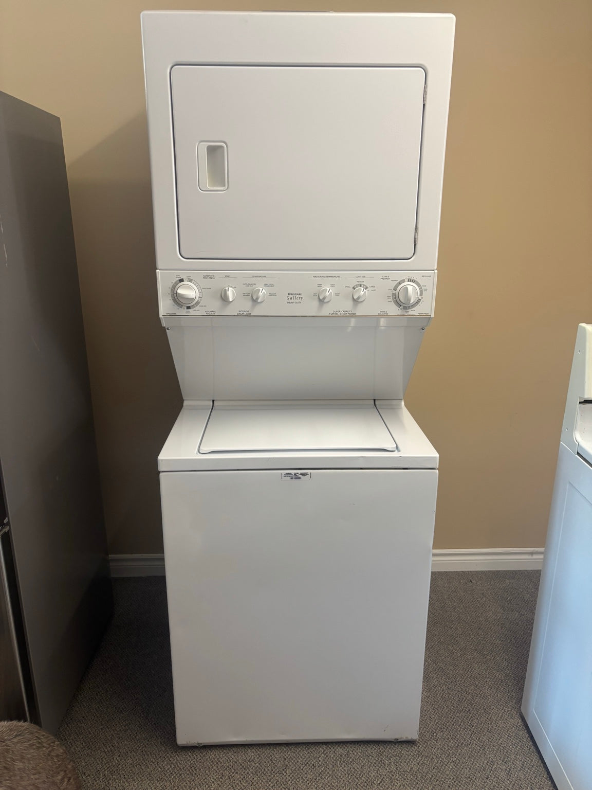 Frigidaire Gallery White Laundry Center Stackable Washer Dryer Combo – Compact Space Saving Unit
