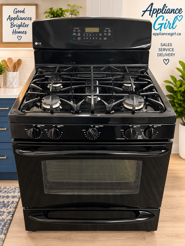 GE Black 5-Burner Gas Range – Used