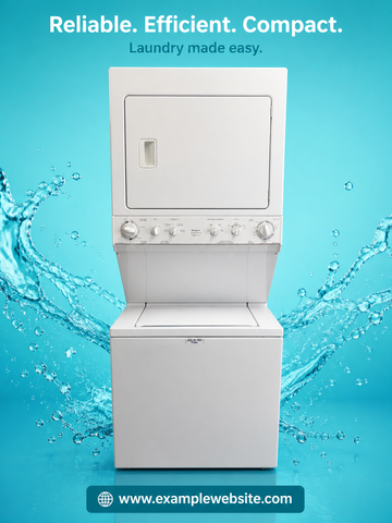 Frigidaire Gallery White Laundry Center Stackable Washer Dryer Combo – Compact Space Saving Unit