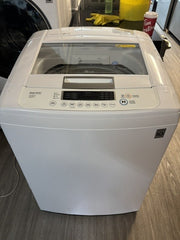 LG White Top Load Washer with Glass Lid & Direct Drive – Fully Tested