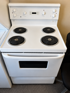 Used GE 30" White Electric Coil Top Range – Self-Clean Oven – Fully Tested - Store