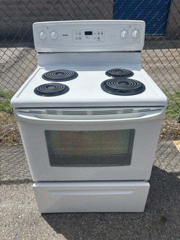Kenmore White 30" Electric Coil Top Range – Self-Cleaning Oven – Clean & Reliable