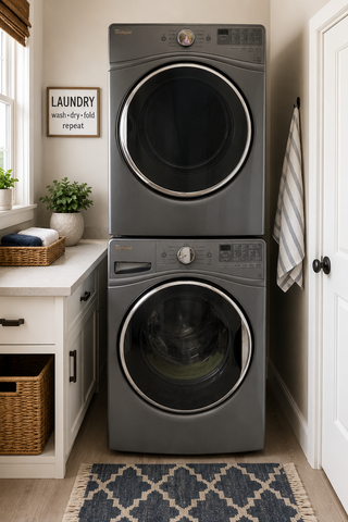 Coming Soon!  Used Whirlpool Front Load Washer & Dryer Set – Metallic Gray – 27" Wide – Fully Tested - store