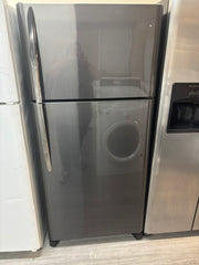 SOLD!   Used Whirlpool Top Freezer Refrigerator – Dark Stainless Steel – Fully Tested