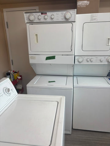 Whirlpool Heavy Duty Stacked Washer & Electric Dryer 27 inch Laundry Centre – White