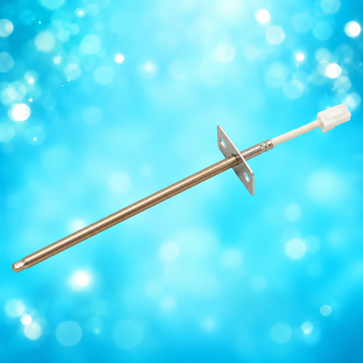 Whirlpool WPW10181986 oven temperature sensor on Appliance Girl aqua background — reference illustration
