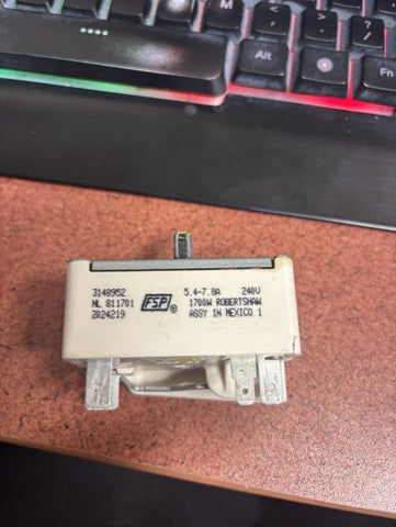 Actual used Whirlpool switch showing original printed label and condition