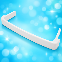 GE WR17X11889 refrigerator door shelf retaining bar on aqua sparkle background