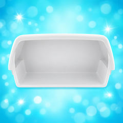 Reference image of Whirlpool WP2204810 refrigerator door bin on aqua background