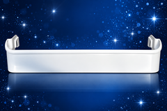 Frigidaire 240534701 white refrigerator door bar on navy sparkle background