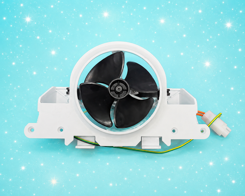 Used OEM Whirlpool Refrigerator Evaporator Fan Motor & Fan Blade Assembly – Tested