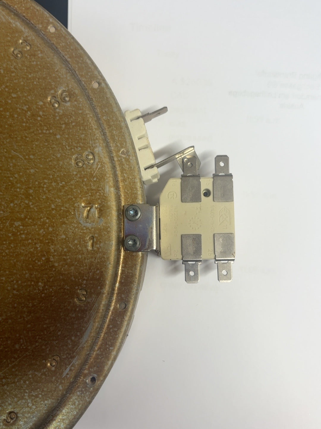 Original photo of LG radiant element rear terminals