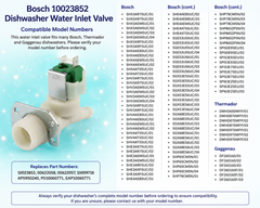 New Bosch 10023852 Dishwasher Water Inlet Valve