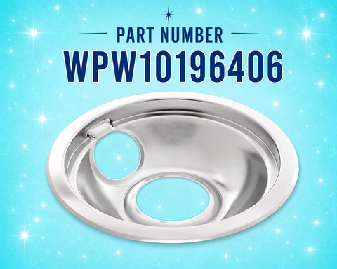 WPW10196406 Whirlpool Stove Drip Bowl - 6" Chrome