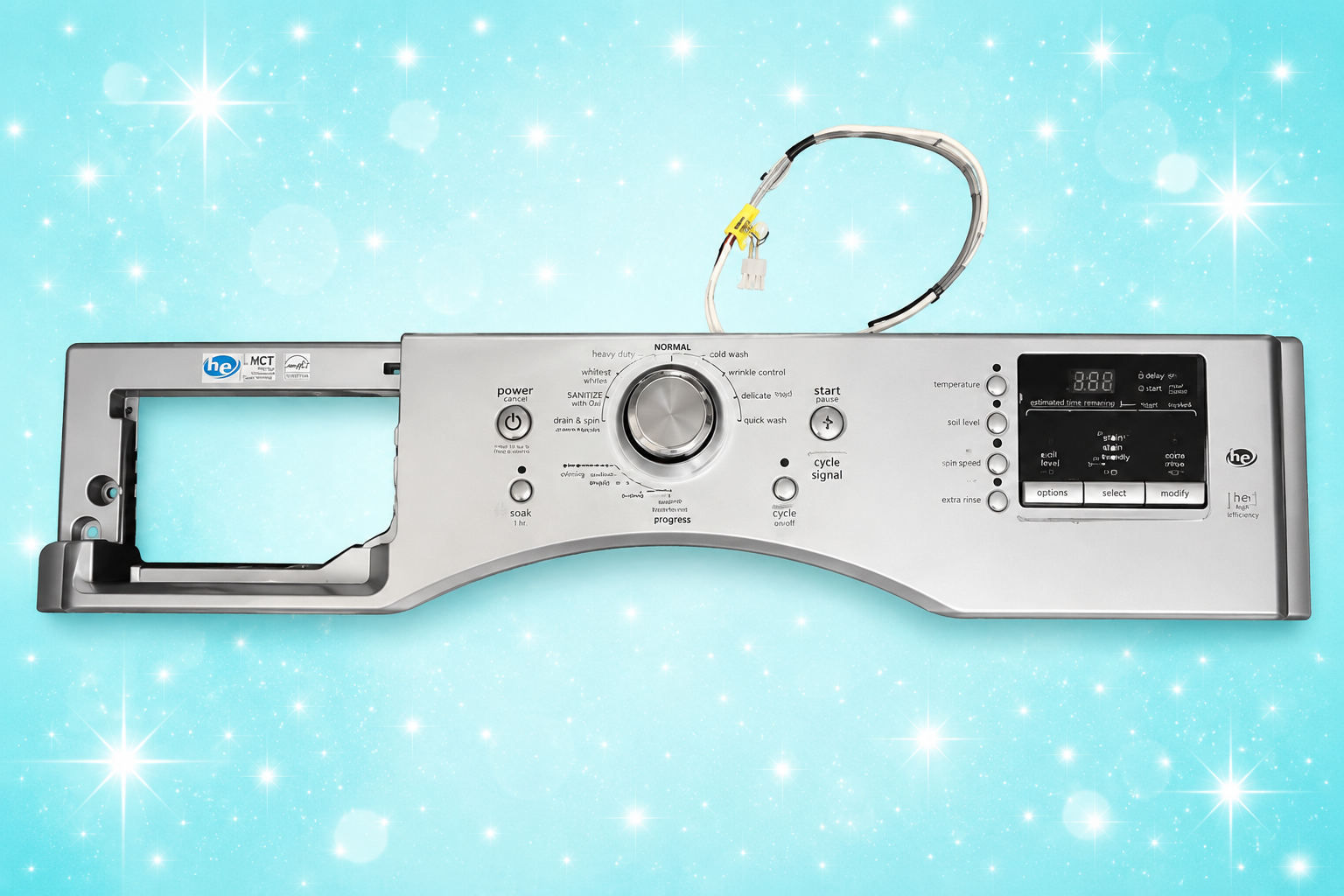 Used OEM Whirlpool WPW10360638 Washer Console with Electronic Control Board Attached – Tested – Soap Drawer Not Included
