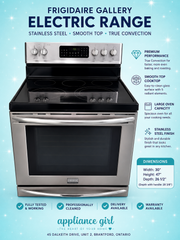 Used Frigidaire Gallery 30" Stainless Steel Smooth Top Electric Range – True Convection – Fully Tested