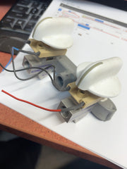 Other-side KitchenAid two-valve gas manifold with both knobs and attached ignition switches