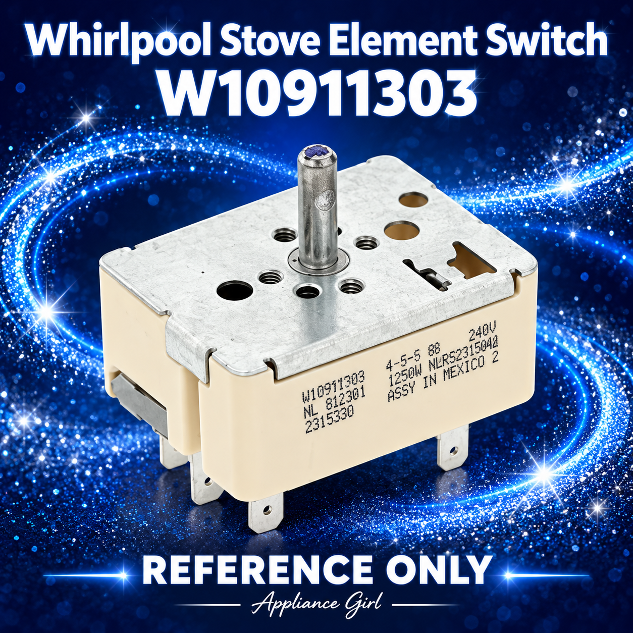 Whirlpool W10911303 switch – reference only