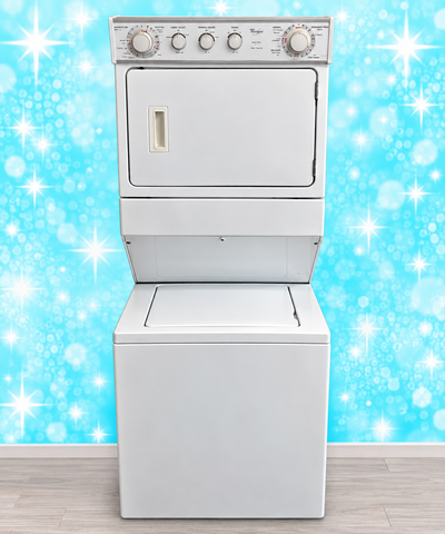 Whirlpool Heavy Duty Stacked Washer & Electric Dryer 27 inch Laundry Centre – White