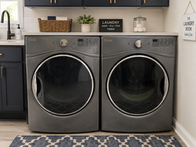 SOLD!  Used Whirlpool Front Load Washer & Dryer Set – Metallic Gray – 27" Wide – Fully Tested - store
