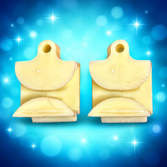 316407301 Frigidaire front drawer glides, cream curved pair, used with visible edge damage