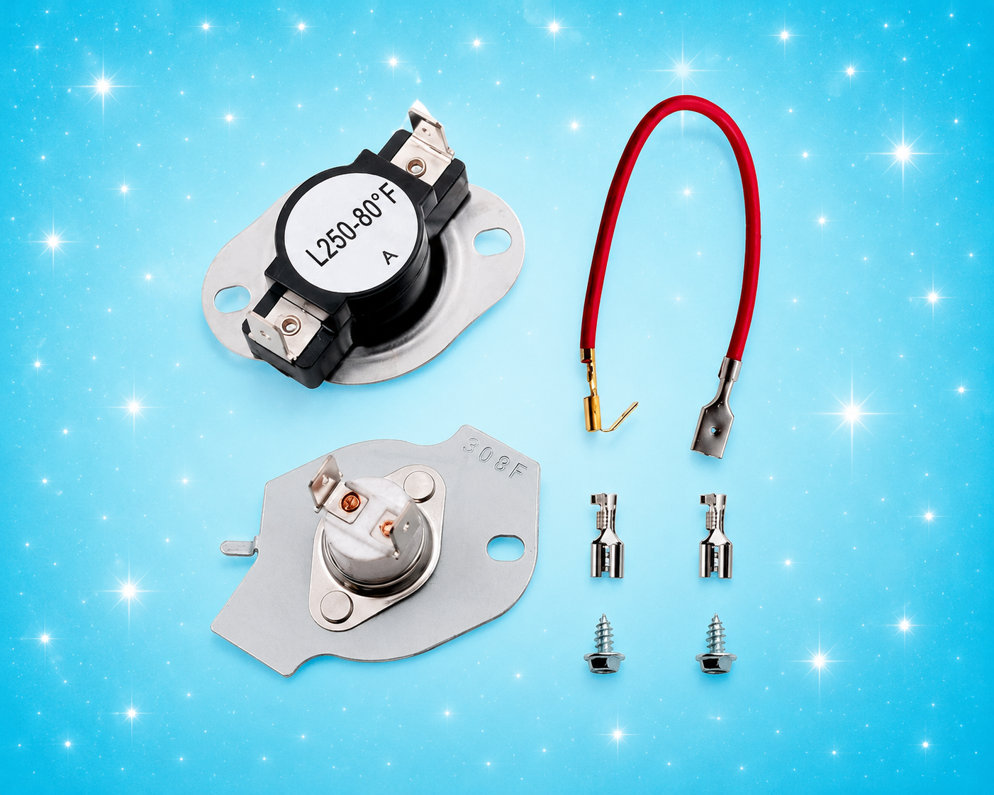 279816CM Dryer Thermostat Kit Replacement Thermal Cut-Off High Limit Thermostat