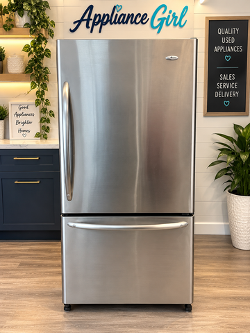 Amana Stainless Steel Bottom Freezer Refrigerator – Used