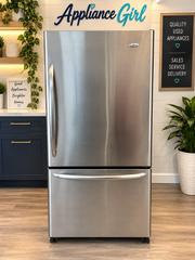 Amana Stainless Steel Bottom Freezer Refrigerator – Used