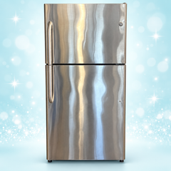 GE Stainless Steel Top-Freezer Refrigerator – Clean & Tested