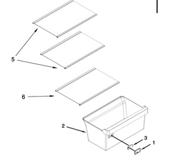 Whirlpool W11388921 Refrigerator Bottom Glass Shelf NUMBER 6 ON DIAGRAM – Used OEM Part