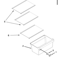 Whirlpool W11388921 Refrigerator Bottom Glass Shelf NUMBER 6 ON DIAGRAM – Used OEM Part