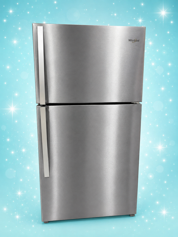 SOLD!   Used Whirlpool 30" Top Freezer Refrigerator – Stainless Steel – 66" Tall – Fully Tested