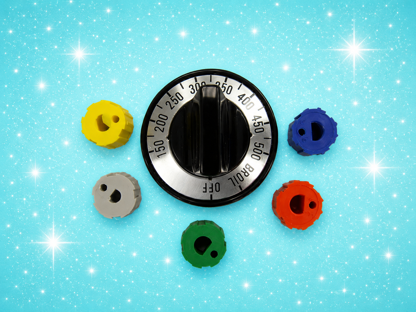 RK101 Universal Range Oven Temperature Control Knob Kit – Black Replacement Knob