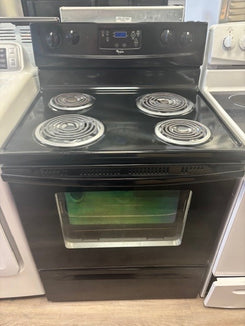 Whirlpool Black Electric Stove – 30” Freestanding – Coil Elements – Tested & Working Discounted - HG