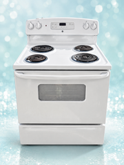 White GE 30-inch electric coil stove – used