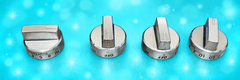 Complete set of four used Hisense HER30F5CSS range control knobs